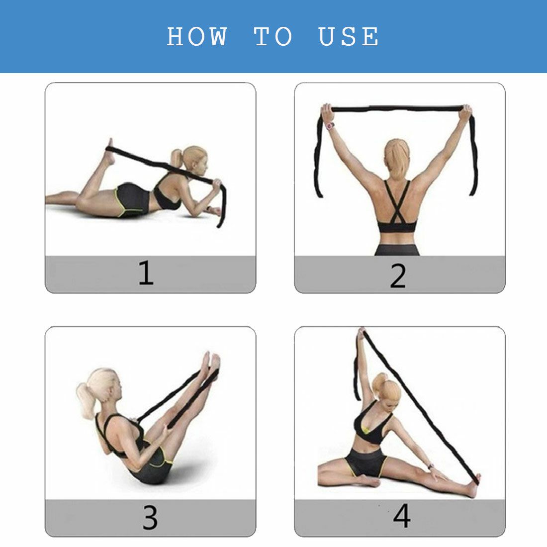 ストレッチストラップバンドZTR-STRAPストレッチバレエストラップヨガストレッチストレッチバンドバレエレッスンキッズ子ども8段階柔軟