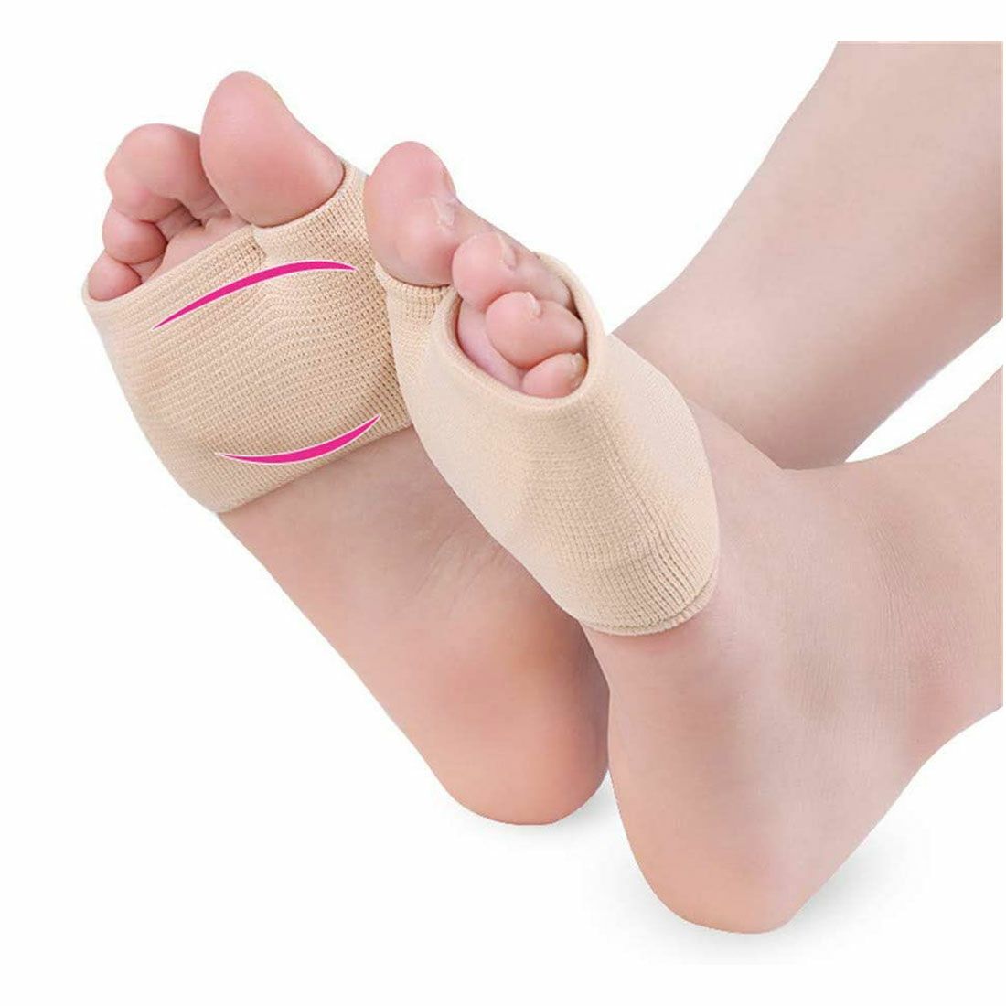 シリコンパッド入りのサポーターで、足裏を保護